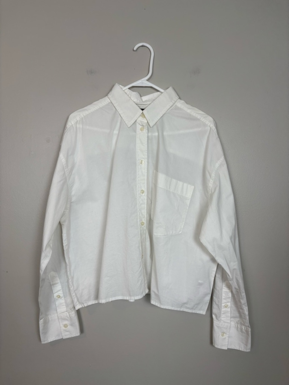 Banana Republic Factory Top Womens XL White Long Sleeve Button Down Boxy Office